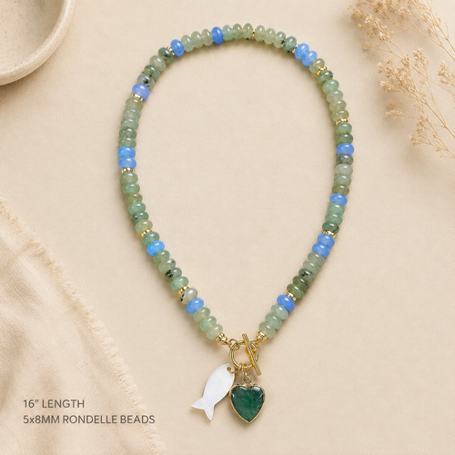 Green and blue stone necklace