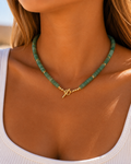 Green semi precious stone necklace