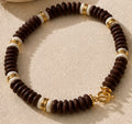 Brown and gold collar