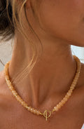 Coral gemstone clasp necklace